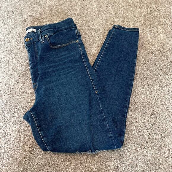 Good American Women's Heavily Distressed Skinny‎ Jean Medium Wash Size 14-18 - Picture 1 of 7